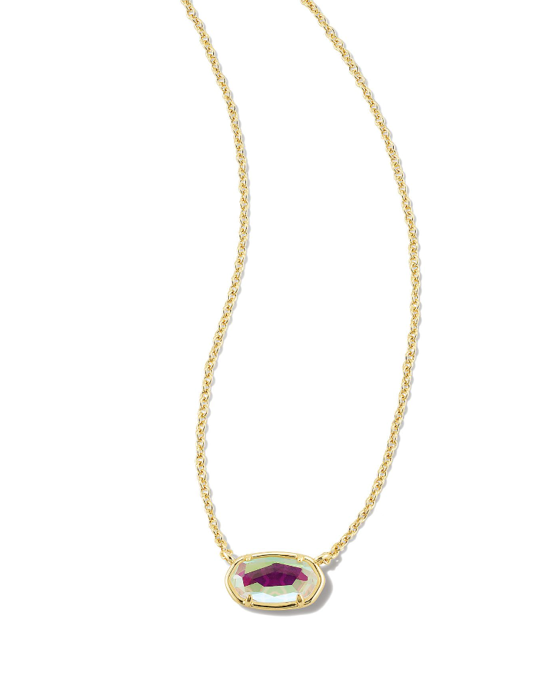 Kendra Scott  Grayson Gold Pendant Necklace Gold Dichroic Glass
