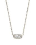 Kendra Scott Grayson Silver Pendant Necklace White Crystal