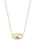Kendra Scott Elisa Pendant Necklace Gold Dichroic Glass