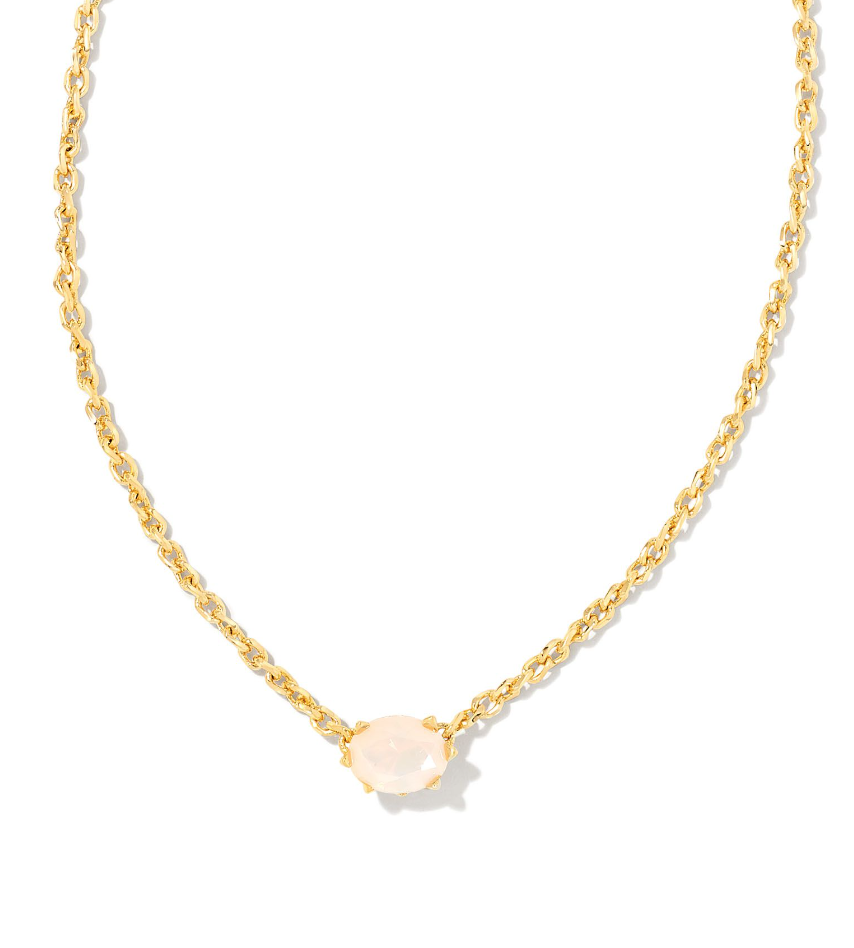 Kendra Scott Cailin Gold Pendant Necklace Champagne Opal Crystal