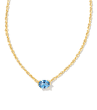 Kendra Scott Cailin Gold Pendant Necklace Blue Violet Crystal