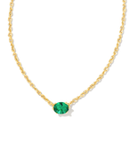 Kendra Scott Cailin Gold Pendant Necklace Green Crystal