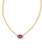 Kendra Scott Cailin Gold Pendant Necklace Purple Crystal