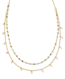 Kendra Scott Eve Gold Multi Strand Necklace Multi Mix