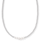 Kendra Scott Eve Silver Beaded Strand Necklace White Pearl