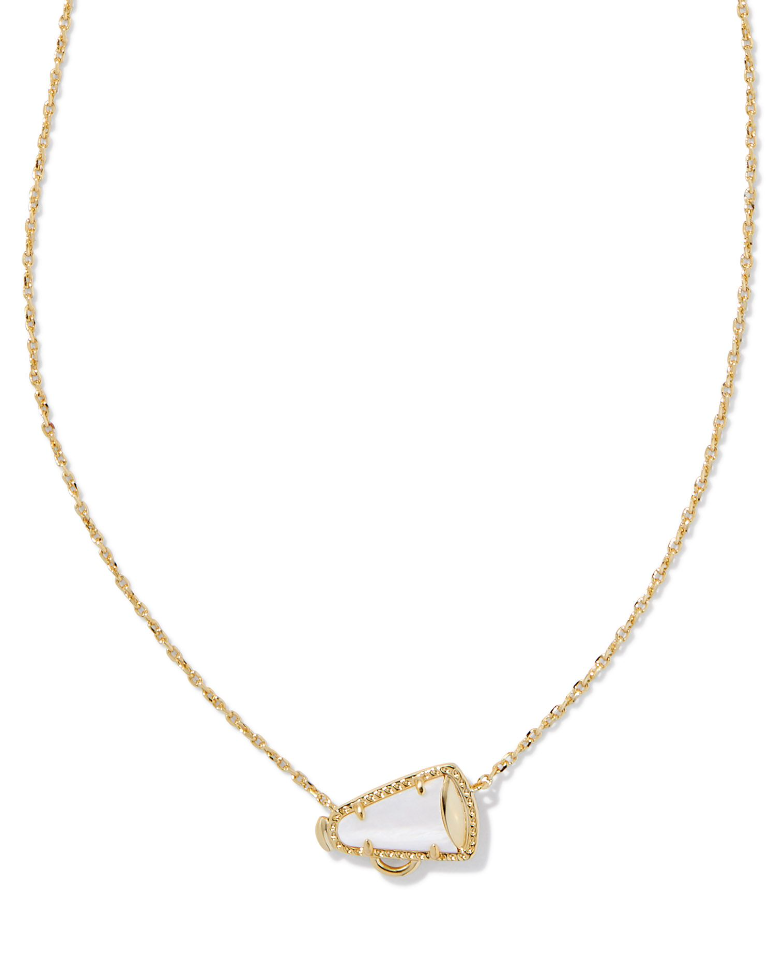 Kendra Scott Cheer Gold Short Pendant Necklace White Mother-of-Pearl