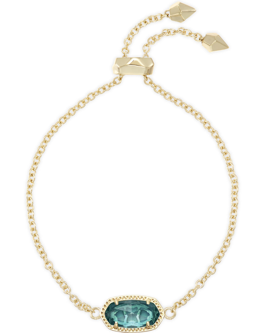 Kendra Scott Elaina Adjustable Chain Bracelet Gold London Blue