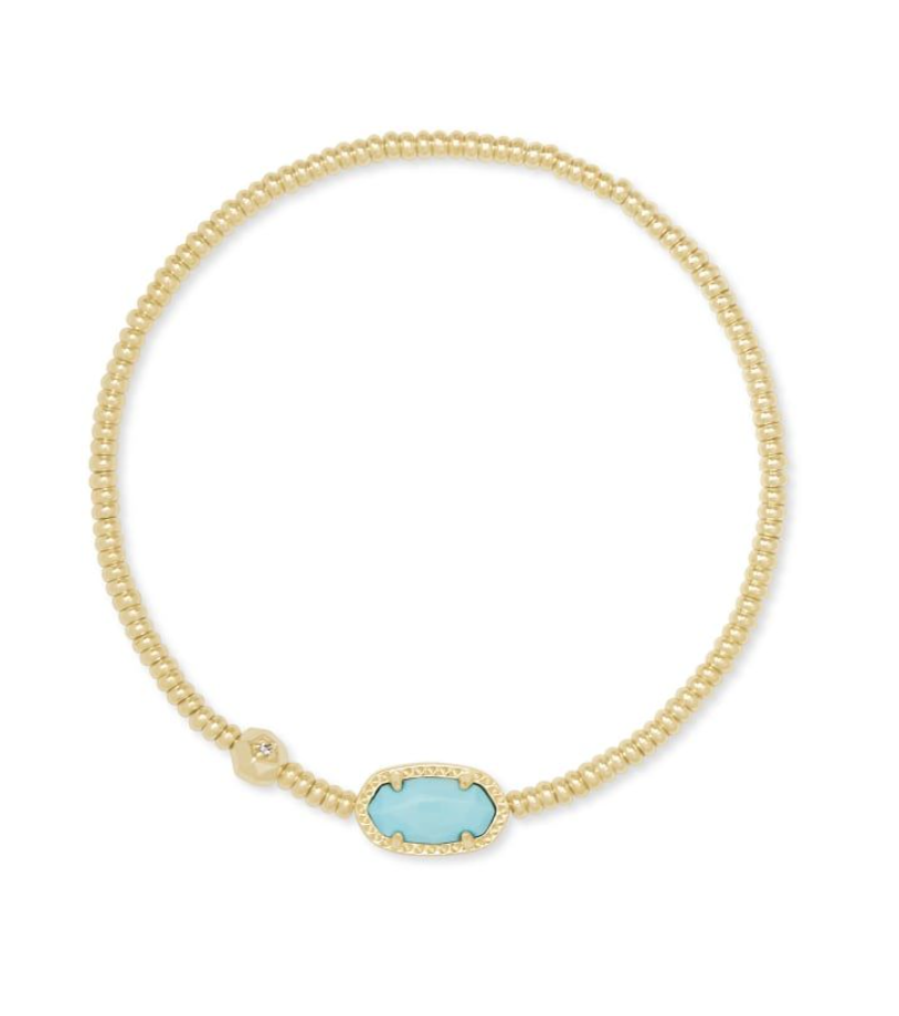 Kendra Scott Grayson Stretch Bracelet Gold Light Blue Magnesite