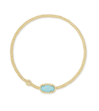 Kendra Scott Grayson Stretch Bracelet Gold Light Blue Magnesite