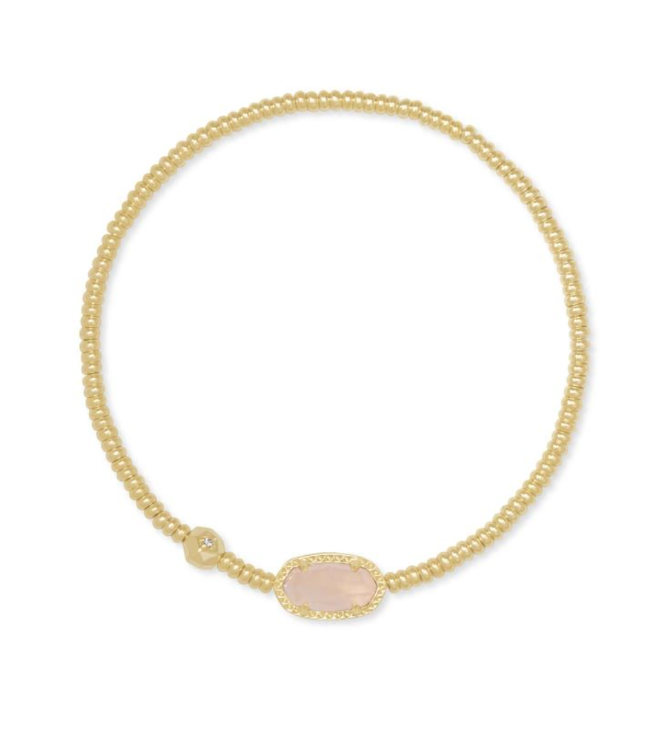 Kendra Scott Grayson Stretch Bracelet Gold Rose Quartz