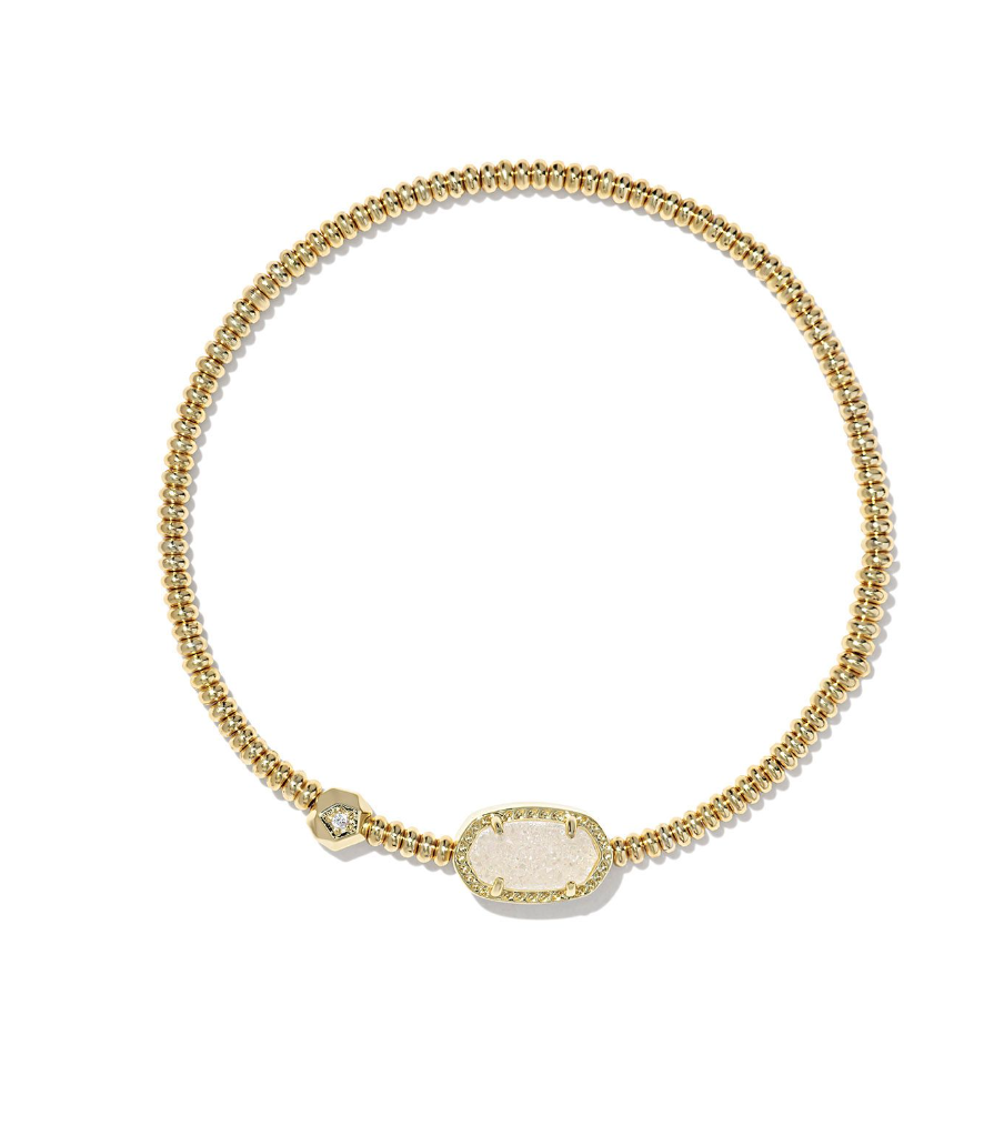Kendra Scott Grayson Gold Stretch Bracelet Irisdescent Drusy