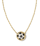 Kendra Scott Soccer Gold Short Pendant Necklace in Ivory Mother-of-Pearl