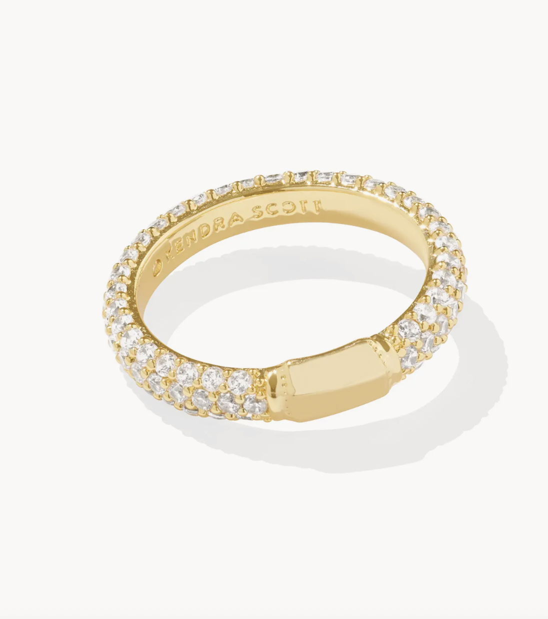 Kendra Scott Emery Gold Band Ring in White Crystal