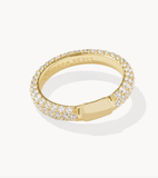 Kendra Scott Emery Gold Band Ring in White Crystal