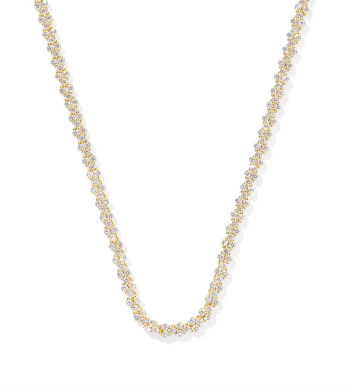 Kendra Scott Emery Gold Tennis Necklace White Crystal