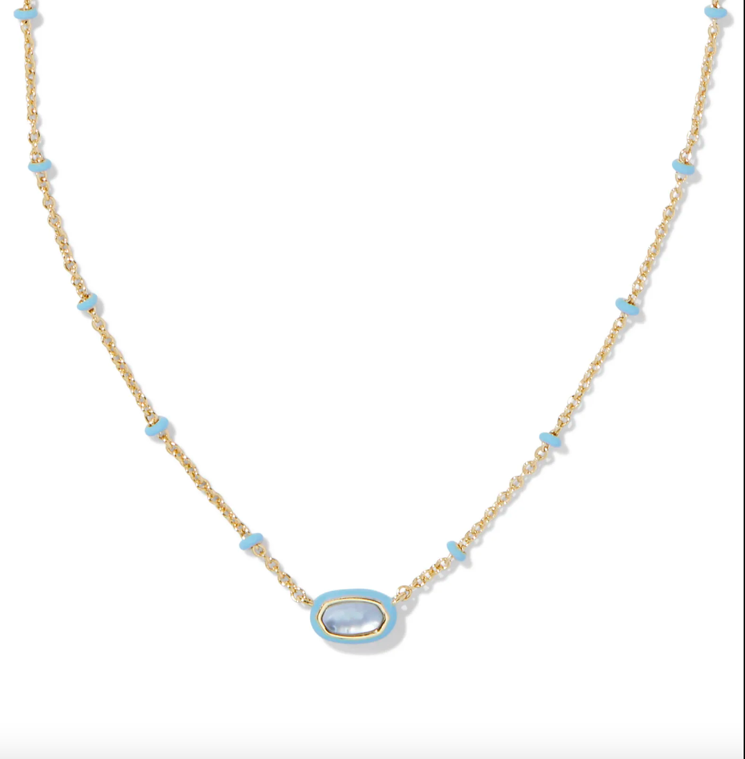 Kendra Scott Mini Elisa Gold Satellite Short Pendant Necklace Periwinkle Illusion