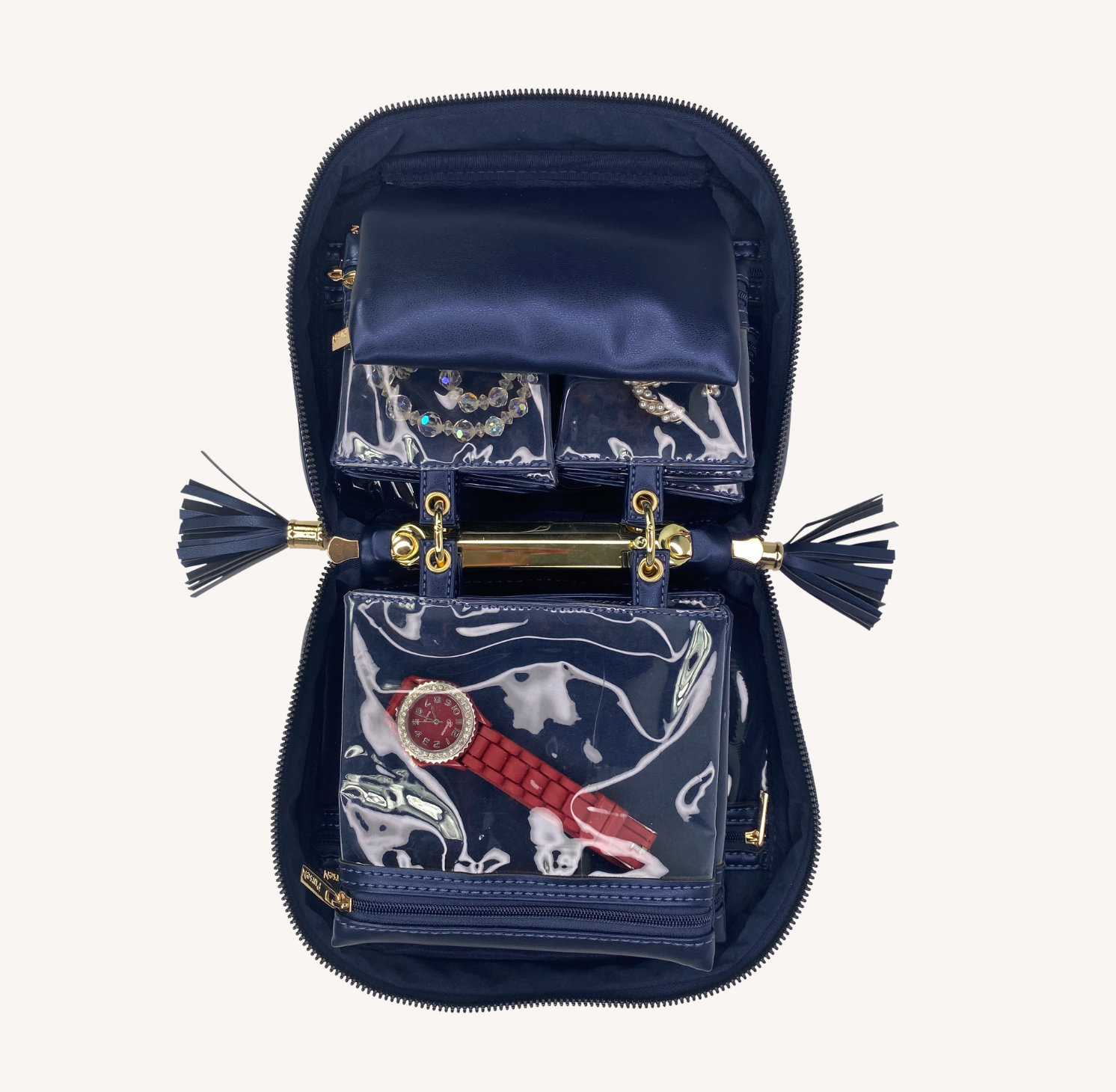 PurseN Trinity Jewelry Case Greek Navy