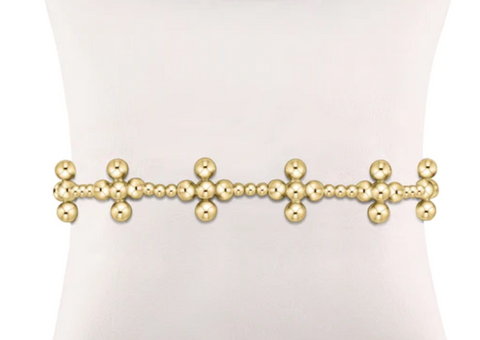 E Newton Signature Cross Sincerity Pattern 2.5 Bead Bracelet