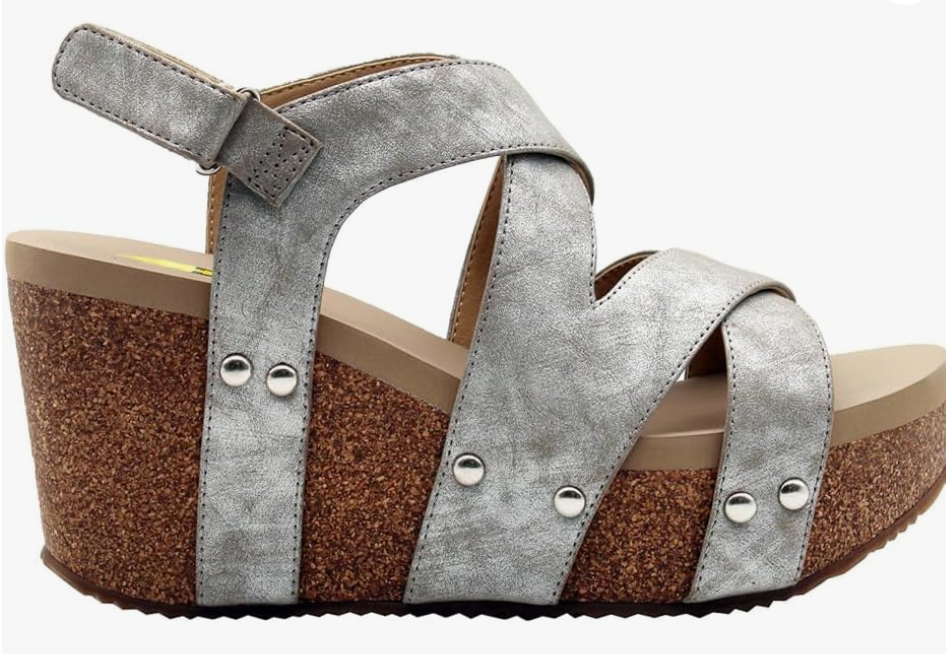Volatile Tory Faux Leather Double Criss Cross Sandal Bronze