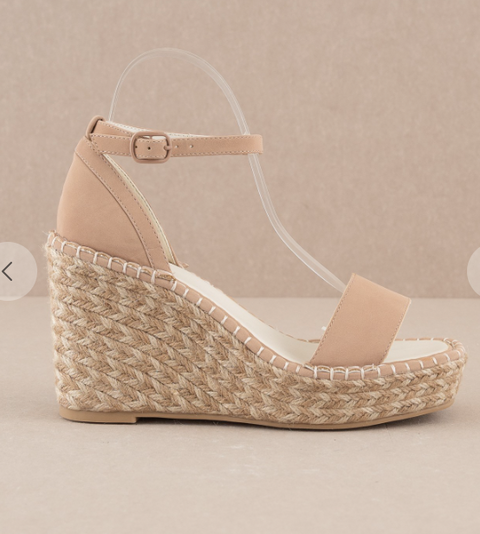 The Madrid Summer Espadrille Wedge -apricot
