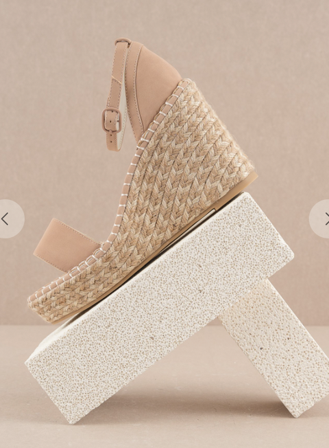 The Madrid Summer Espadrille Wedge -apricot