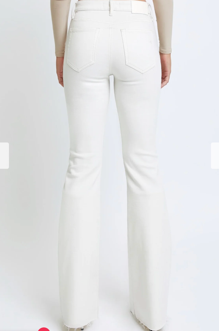 Hidden Happi Flare w Clean Cut Hem White