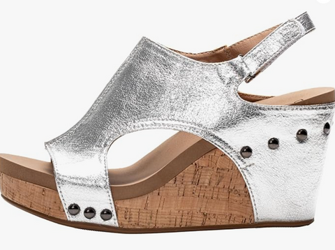 Corkys Tiffanee Platform Sandal Silver