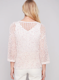Charlie B Cotton Blend Tape Yarn Sweater - Tulip