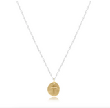 E Newton 16" Necklace Sterling Mixed Metal Inspire Small Gold Charm