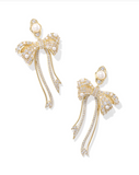 Kendra Scott Krista Gold Bow Statement Earrings White Mix