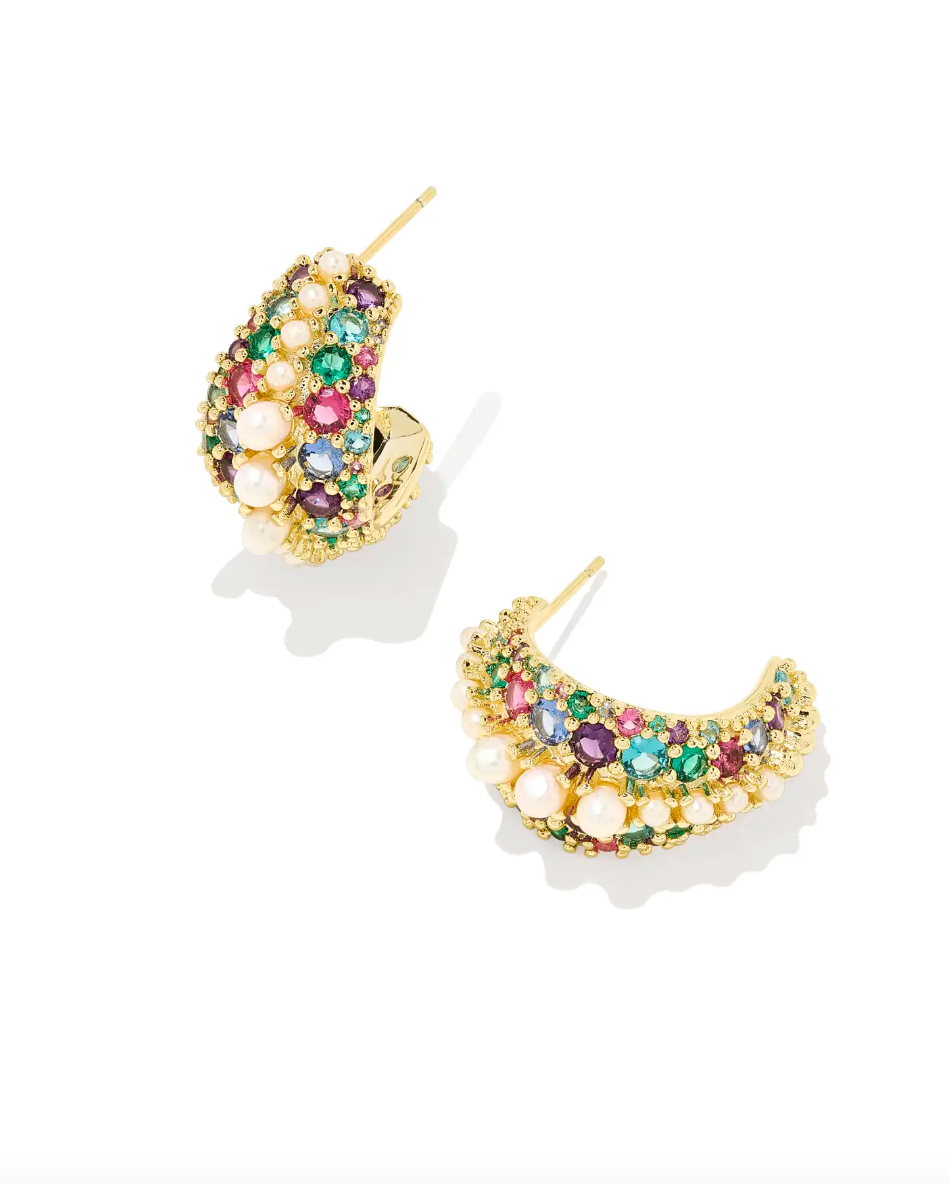 Kendra Scott Krista Gold Hoop Earrings Multi Mix