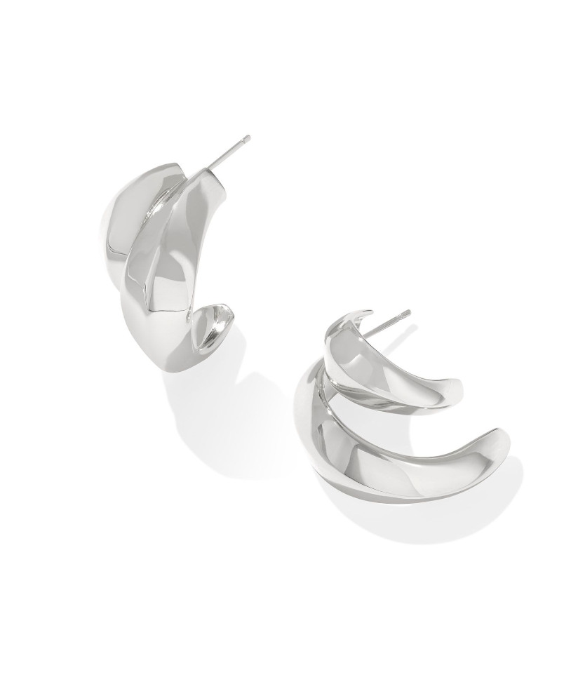 Kendra Scott Liana Double Hoop Earrings Silver