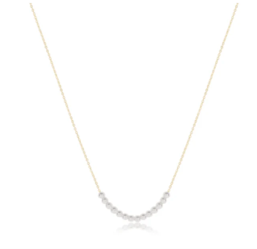 E Newton 16" Necklace Gold Classic beaded Bliss 4mm Pearl