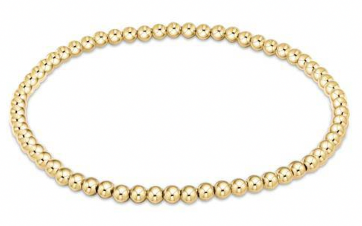 E Newton Classic Gold 3mm Bead Bracelet