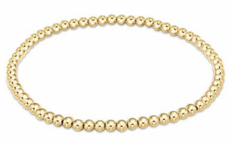 E Newton Classic Gold 3mm Bead Bracelet