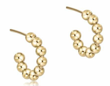E Newton Beaded Classic 1" Post Hoop 4mm Gold