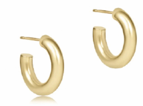 E Newton Round Gold .5" Post Hoop 4mm Smooth