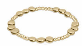 E Newton Extends Honesty Joy Pattern 6mm Bead Bracelet Gold