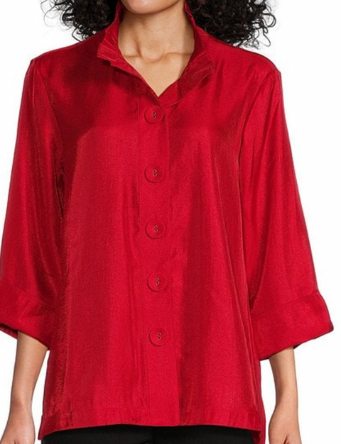 Multiples Button Front Shirt Red