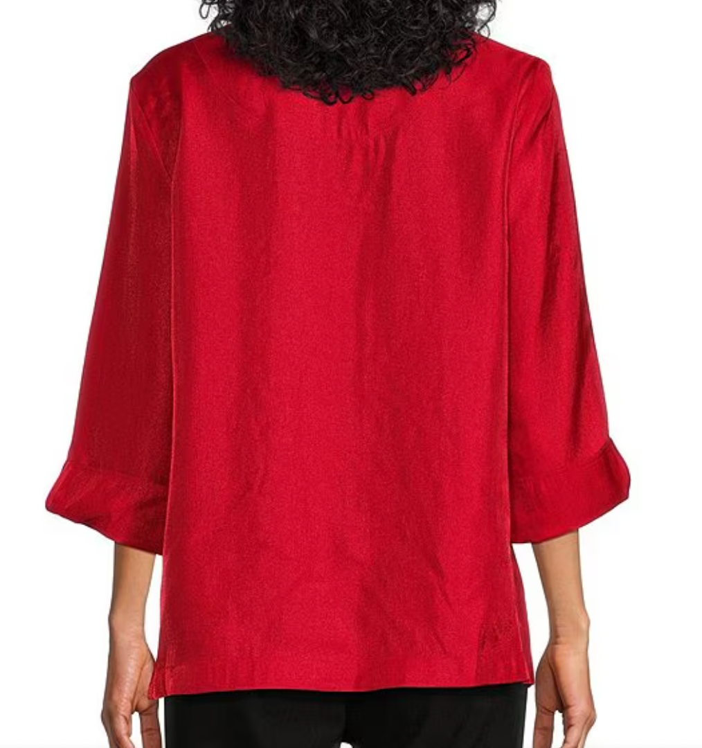 Multiples Button Front Shirt Red
