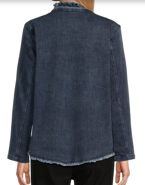 Multiples Open Front Jacket Indigo