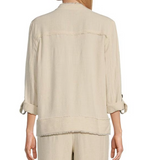 Multiples Fringe Hem Jacket Flax