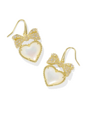 Kendra Scott Haisley Heart Gold Drop Earrings Ivory Mother of Pearl