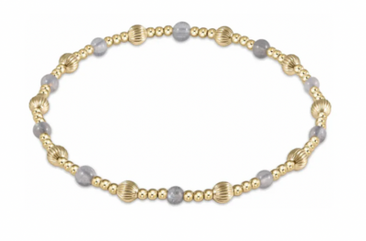 E Newton Dignity Sincerity Pattern 4mm Bead Bracelet Labradorite