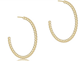E Newton Beaded Classic 1.25" Post Hoop 2mm Gold