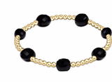 E Newton Admire Gold 3mm Bead Bracelet Faceted Onyx