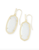 Kendra Scott Dani Drop Earrings Gold White Opal
