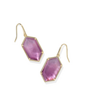 Kendra Scott Hallie Silver Drop Earrings Purple Watercolor Illusion