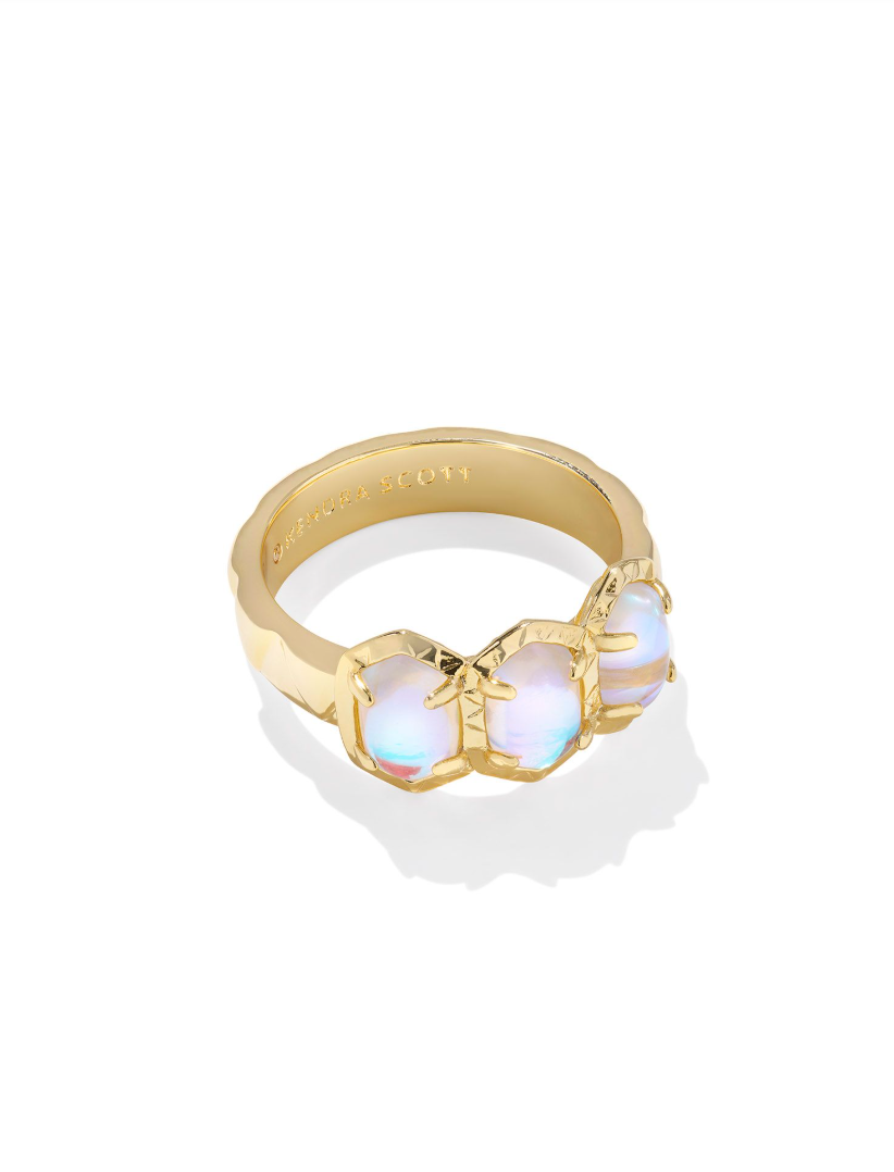 Kendra Scott Daphne Gold Band Ring Dichroic Glass