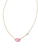 Kendra Scott Lips Gold Pendant Necklace Hot Pink Mother-of-Pearl